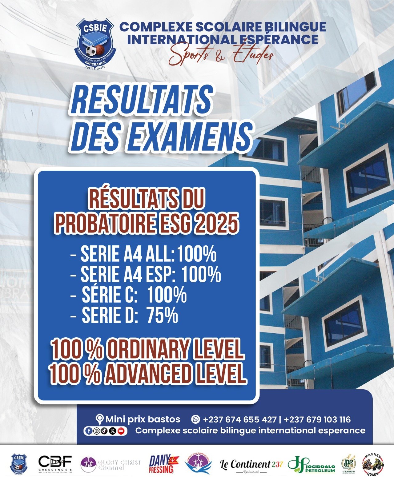 You are currently viewing 🏆 Résultats Exceptionnels aux Examens Officiels 2025 : Le CSBIE Brille Encore une Fois !